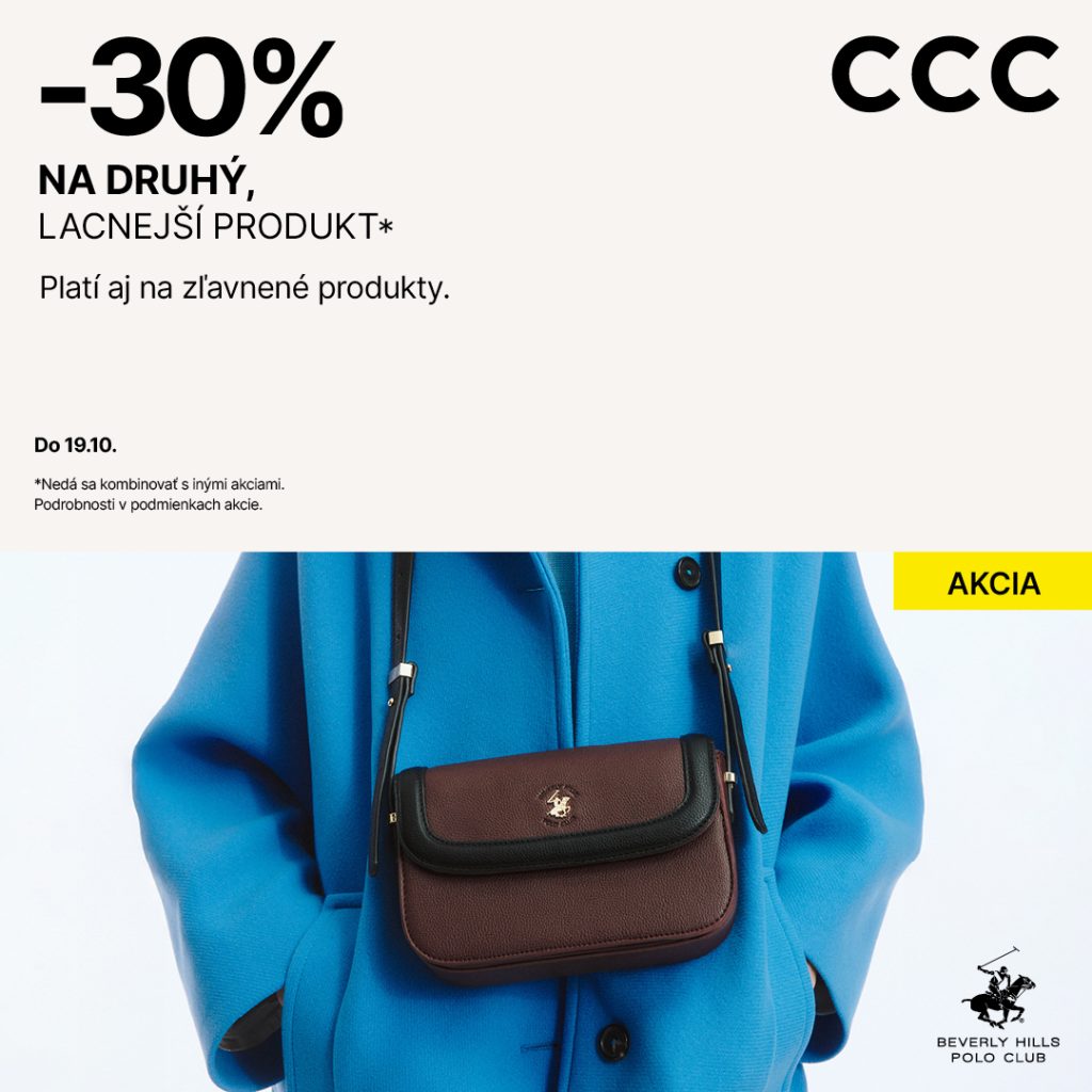 CCC ponúka 30% zľavu na druhý lacnejší kus.