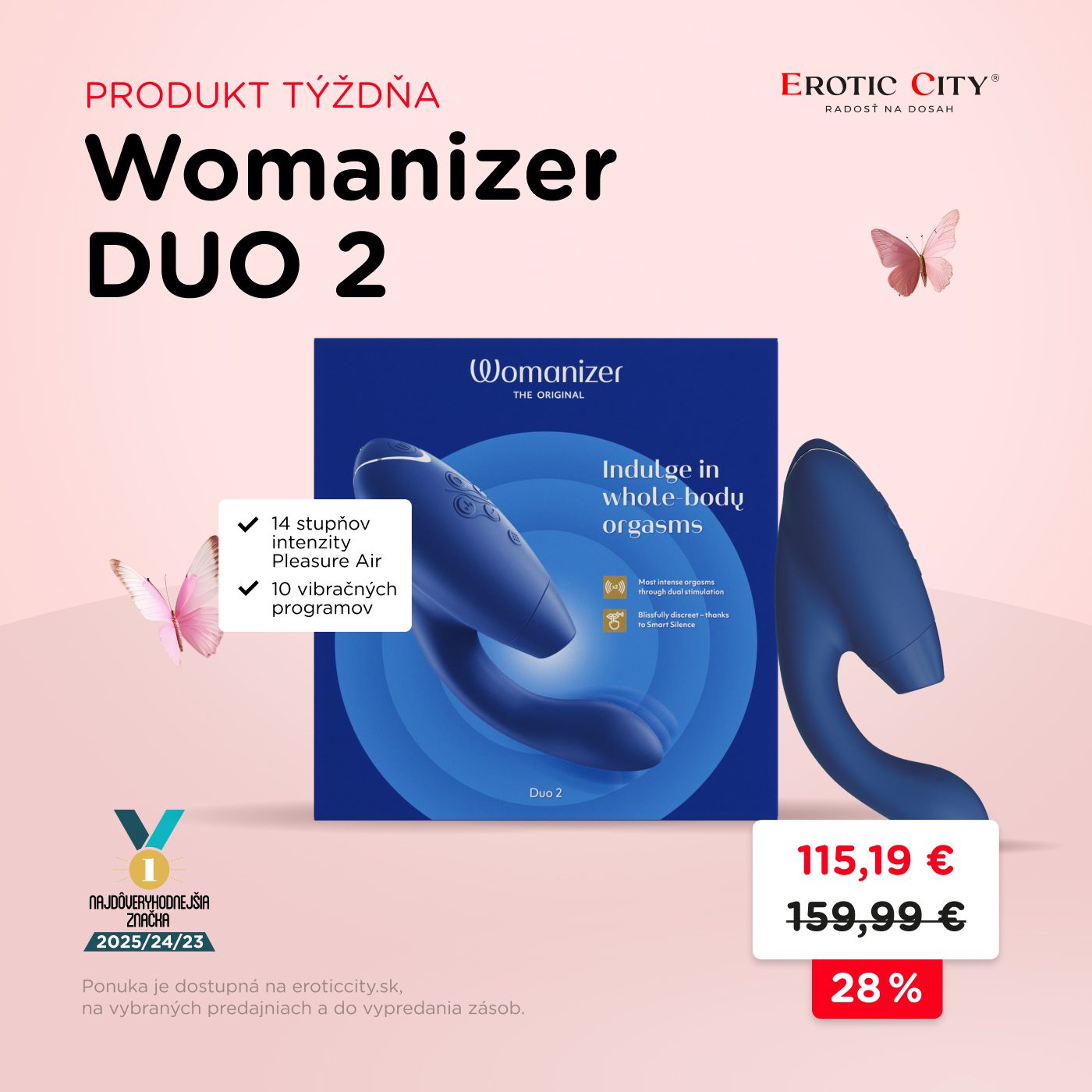 Produkt týždňa - Womanizer DUO 2 za zvýhodnenú cenu! - Erotic City - Aquario Nové Zámky