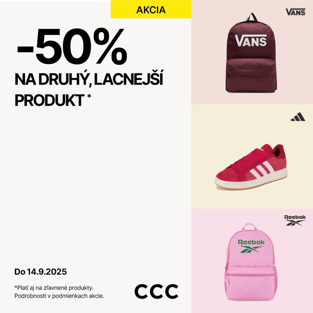 -50% na druhý lacnejší produkt len v predajni CCC