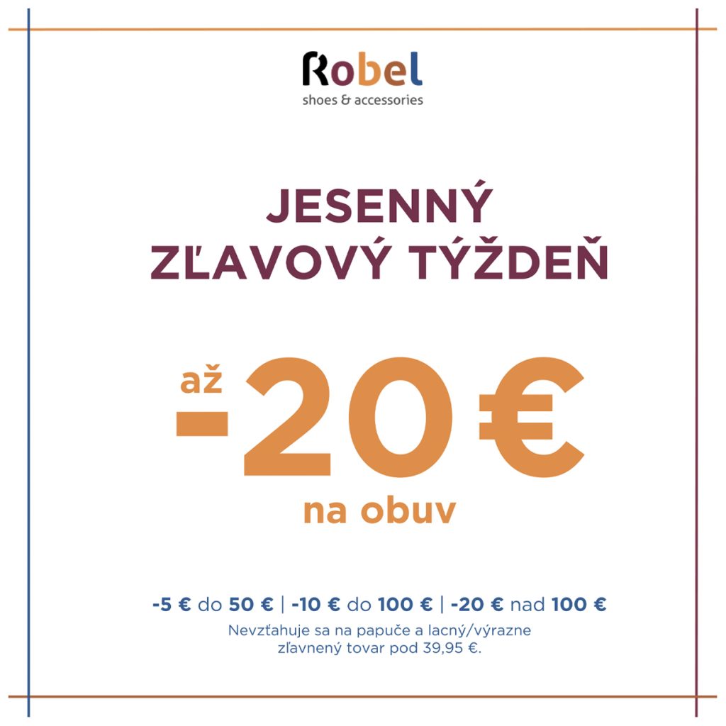 Jesenný zľavový týždeň v Robel až do 20% na obuv, platí do 15.9.2025