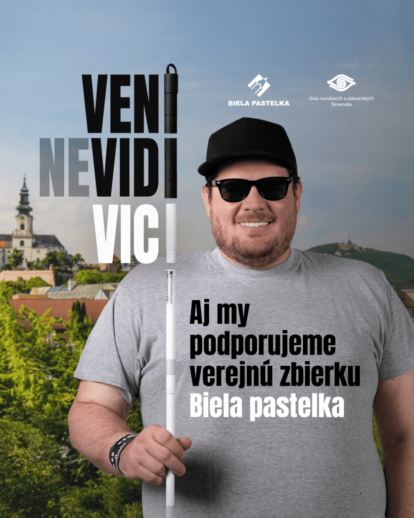 Pomoc nevidiacim, biela pastelka už 19.9.2025 v našom meste.