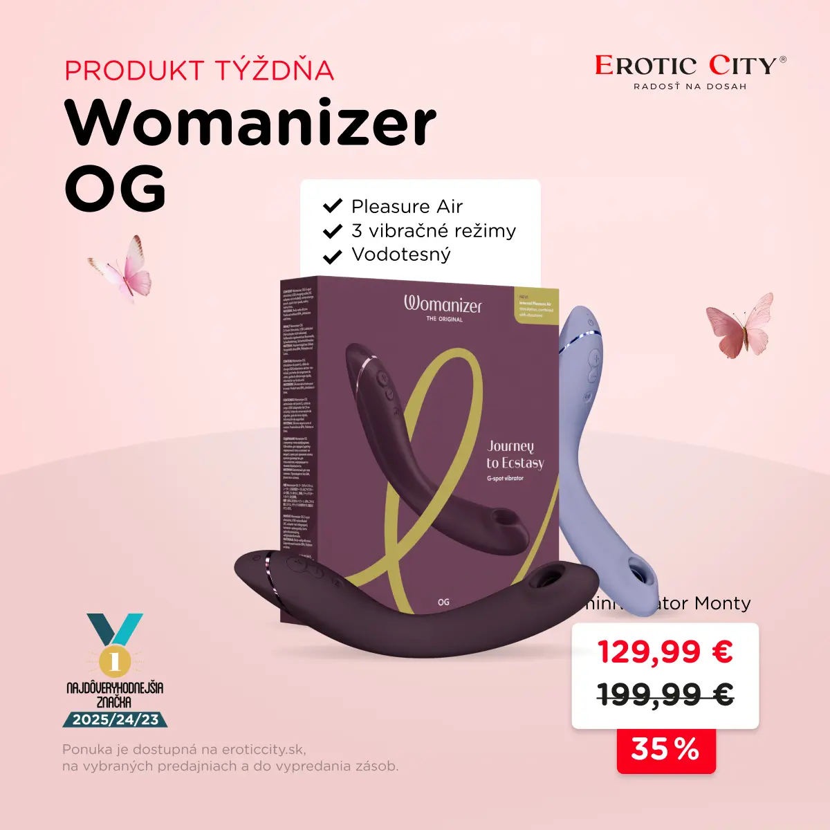 Produkt týždňa - Womanizer OG za zvýhodnenú cenu! - Erotic City - Aquario Nové Zámky