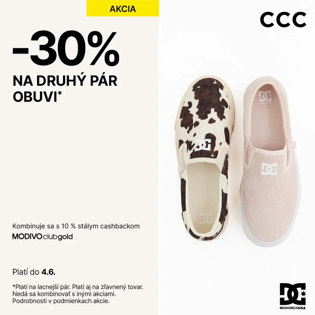 -30 % na 2. pár obuvi v CCC - Aquario Nové Zámky