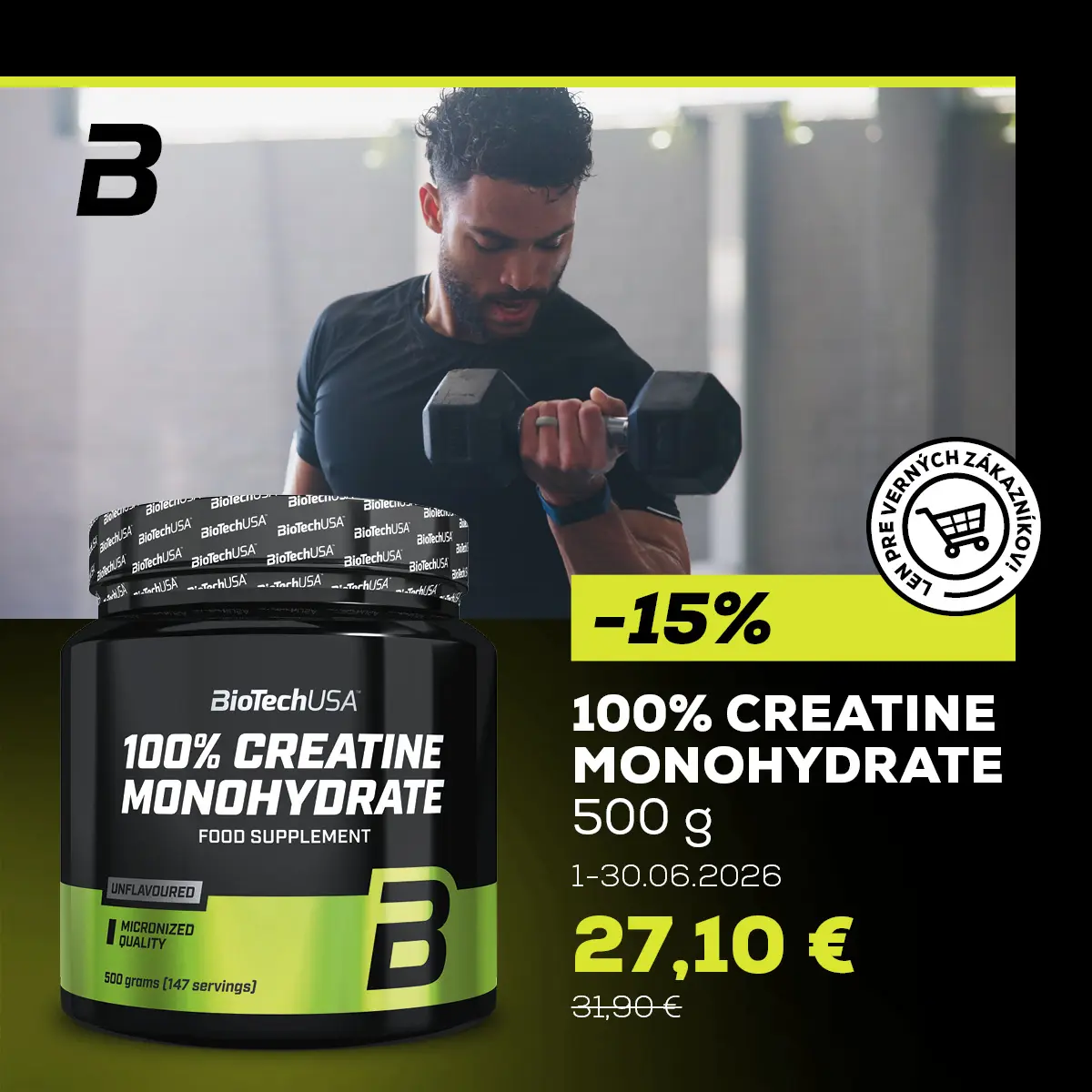 Prémiový Creatine Monohydrate teraz v limitovanej zľave - BioTechUSA - Aquario Nové Zámky
