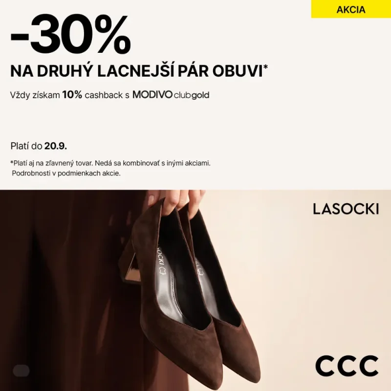 -30 % na druhý lacnejší pár v CCC! - OC Aquario